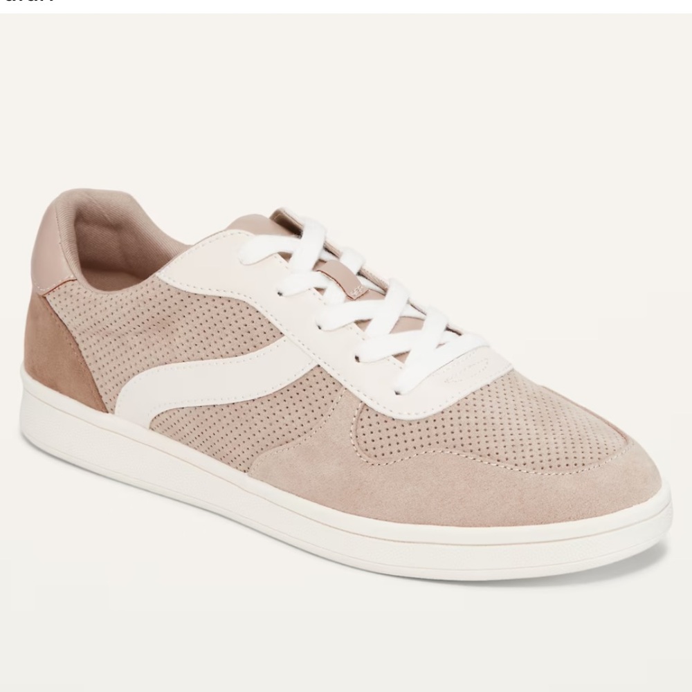 Old Navy Soft-Brushed Faux-Suede Sneakers in Neutral Brown, Size 9.5, Casual